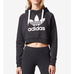 adidas Treifoil Cropped Hoodie - Small